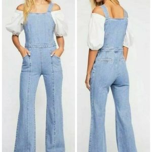 Free People We The Free Aurora Denim Overall Jumpsuit